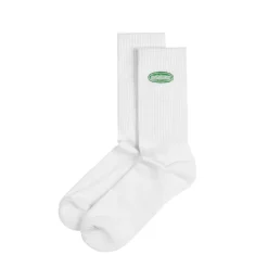 Metalwood Chaussettes*Oval Logo Crew Sock White