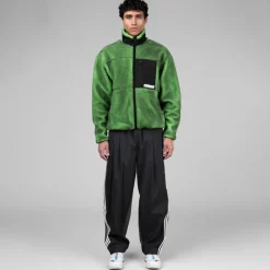 Metalwood Gilets*Painted Sherpa Fleece Jacket Green