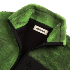 Metalwood Gilets*Painted Sherpa Fleece Jacket Green