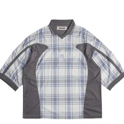 Metalwood T-Shirts*Paneled 3/4 Sleeve Polo Ice