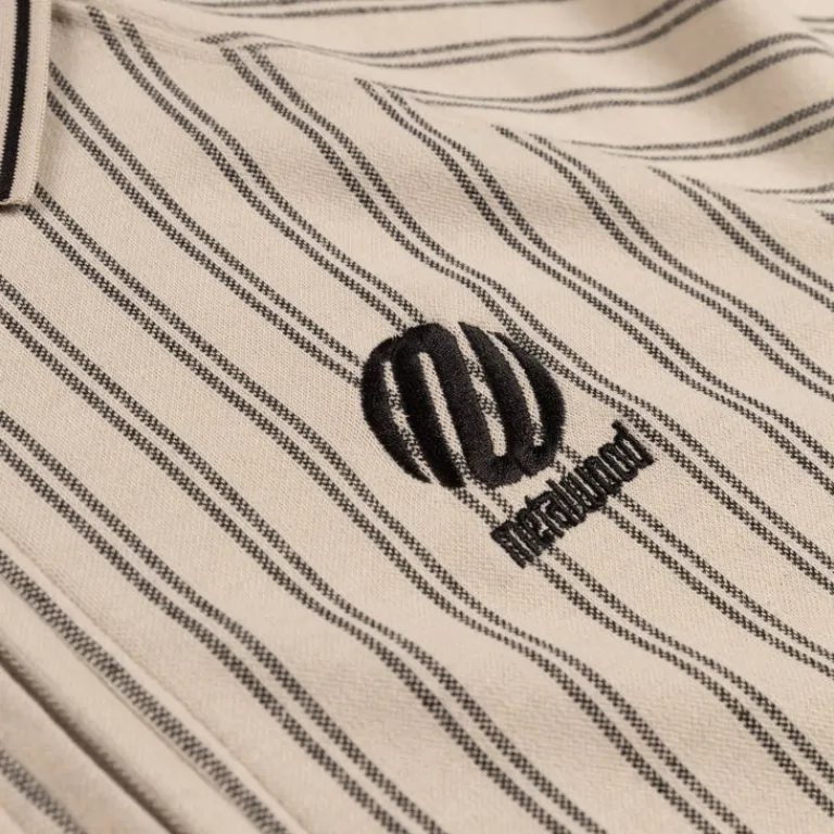 Metalwood T-Shirts*Ribbed LS Polo Tan