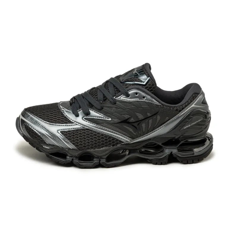 Mizuno Sneakers En Cuir|Chaussures De Running Retro*Wave Prophecy LS *Anodized* Black Sand / Black / Metallic Gray