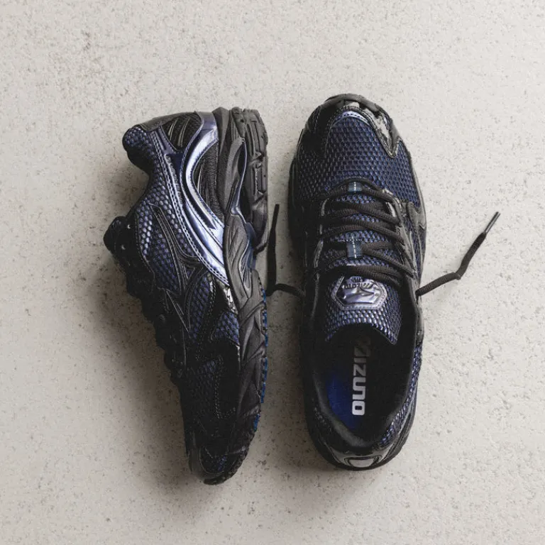 Mizuno Sneakers En Cuir|Chaussures De Running Retro*x END. Wave Rider 10 Estate Blue / Black Beaut