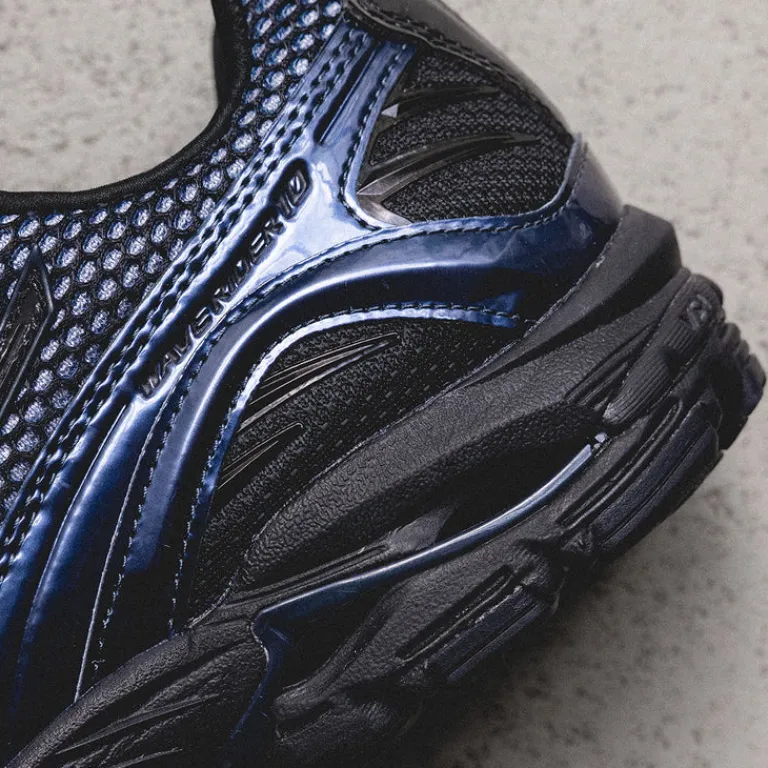 Mizuno Sneakers En Cuir|Chaussures De Running Retro*x END. Wave Rider 10 Estate Blue / Black Beaut