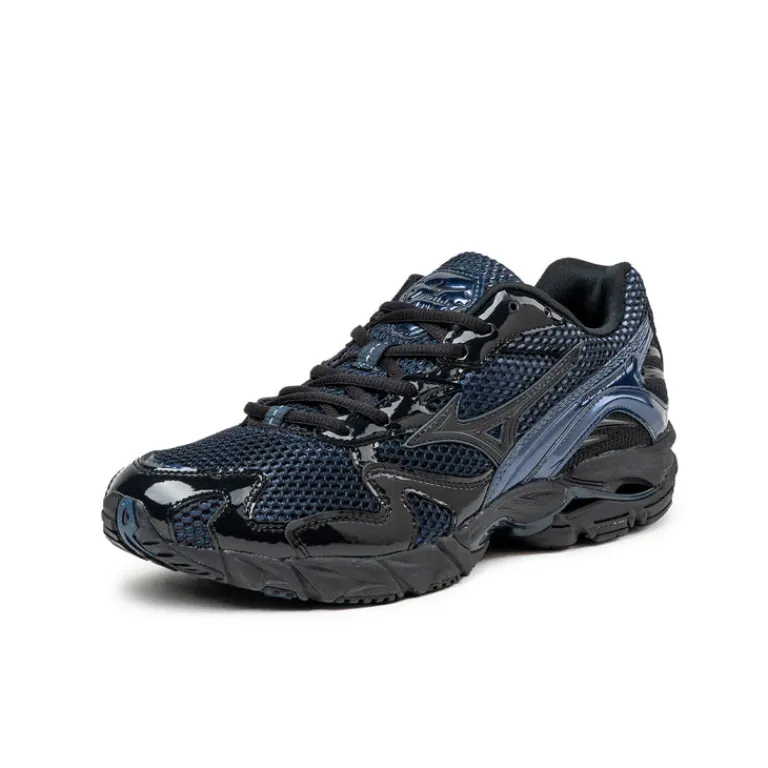 Mizuno Sneakers En Cuir|Chaussures De Running Retro*x END. Wave Rider 10 Estate Blue / Black Beaut