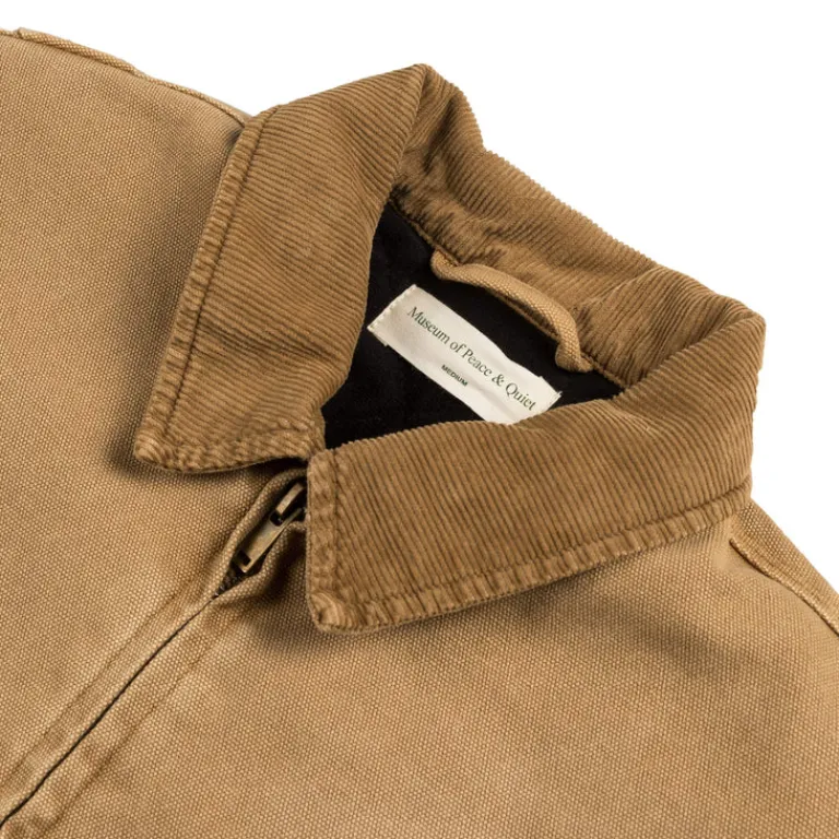 Museum of Peace & Quiet Gilets*Wordmark Canvas Work Jacket Tan