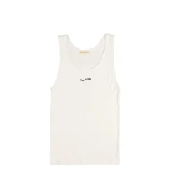 Museum of Peace & Quiet T-Shirts*Wordmark Ribbed Tank Top White
