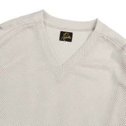 Needles T-Shirts*L/S V-Neck Tee - Raschel Lace Light Grey