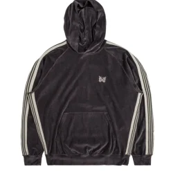 Needles Sweats À Capuche*Track Hoody - C/PE Velour Charcoal