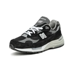 New Balance Sneakers En Cuir|Chaussures De Running Retro*U992BK *Made in USA* Black /Grey / Silver Metalic