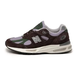 New Balance Sneakers En Cuir|Chaussures De Running Retro*U991BP2 *Made in England* Licorice / Lavender Gray / Douglas Fir / Silver