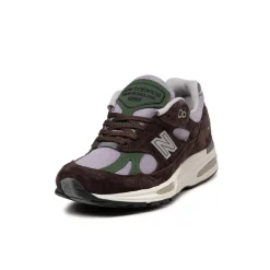 New Balance Sneakers En Cuir|Chaussures De Running Retro*U991BP2 *Made in England* Licorice / Lavender Gray / Douglas Fir / Silver