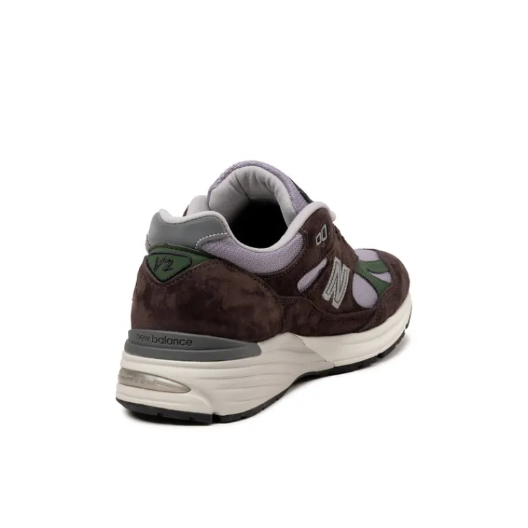 New Balance Sneakers En Cuir|Chaussures De Running Retro*U991BP2 *Made in England* Licorice / Lavender Gray / Douglas Fir / Silver