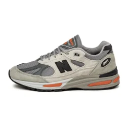 New Balance Sneakers En Cuir|Chaussures De Running Retro*U991BS2 *Made in England* Pelican / Abbey Stone / Persimmon Orange / Flint Gray
