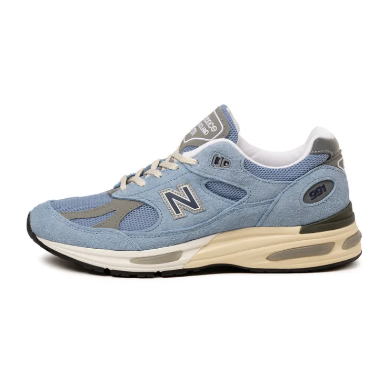 New Balance Sneakers En Cuir|Chaussures De Running Retro*U991BV2 *Made in England* Celestial Blue