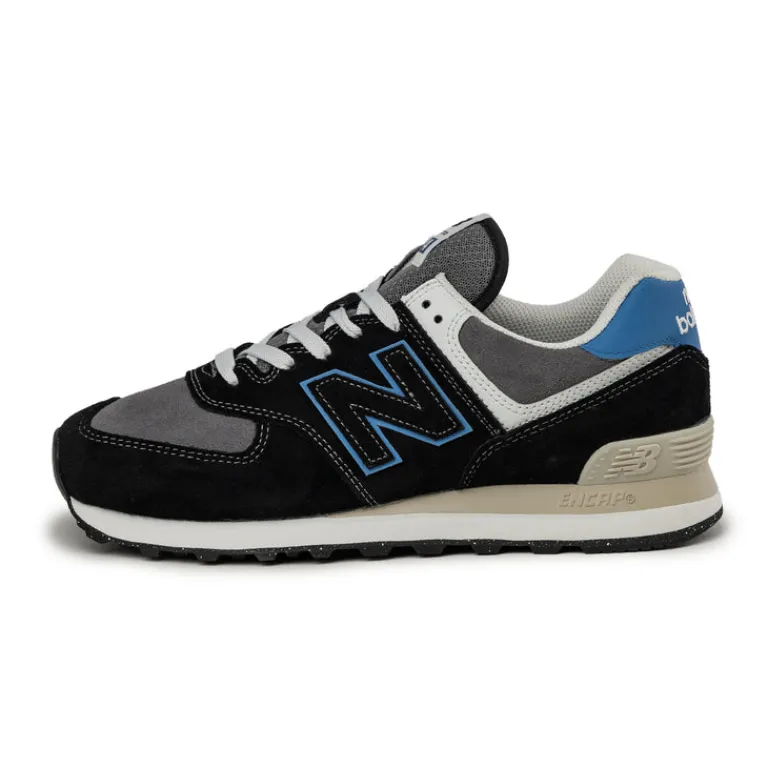 New Balance Sneakers En Cuir|Chaussures De Running Retro*U574QRB Black / Blue Agate