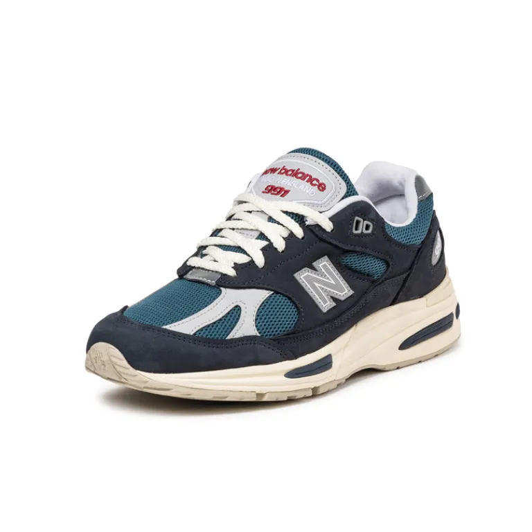 New Balance Sneakers En Cuir|Chaussures De Running Retro*U991VN2 *Made in England* Total Eclipse / Indian Teal / Harbor Mist