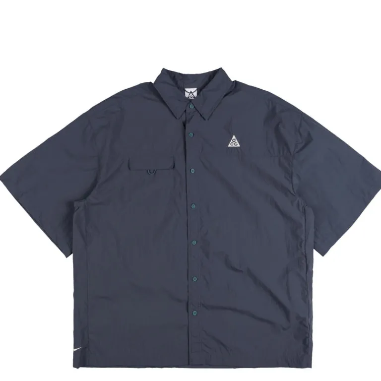 Nike Chemises*ACG *Orb Weaver* Uv Repel Short-Sleeve Shirt Thunder Blue / Smoky Blue / Summit White