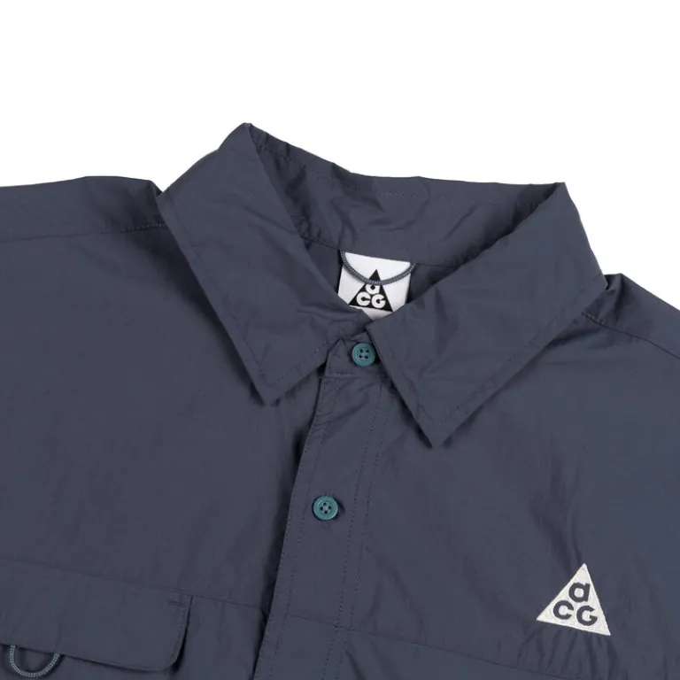 Nike Chemises*ACG *Orb Weaver* Uv Repel Short-Sleeve Shirt Thunder Blue / Smoky Blue / Summit White