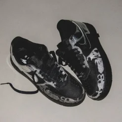 Nike Sneakers En Cuir*Air Force 1 Low Retro *All-Star* Black / Chrome / Black