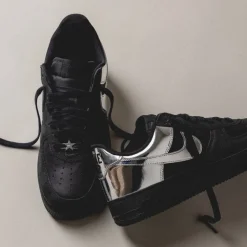 Nike Sneakers En Cuir*Air Force 1 Low Retro *All-Star* Black / Chrome / Black
