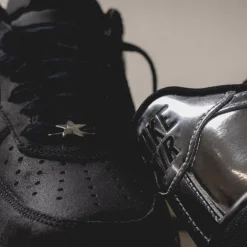 Nike Sneakers En Cuir*Air Force 1 Low Retro *All-Star* Black / Chrome / Black