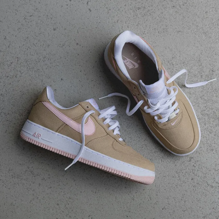 Nike Sneakers En Cuir*Air Force 1 Low Retro *Linen* Linen / Amosphere / White