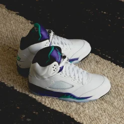 Jordan Sneakers Montantes|Sneakers En Cuir*Nike Air 5 Retro OG *Grape* White / New Emerald / Grape Ice / Black