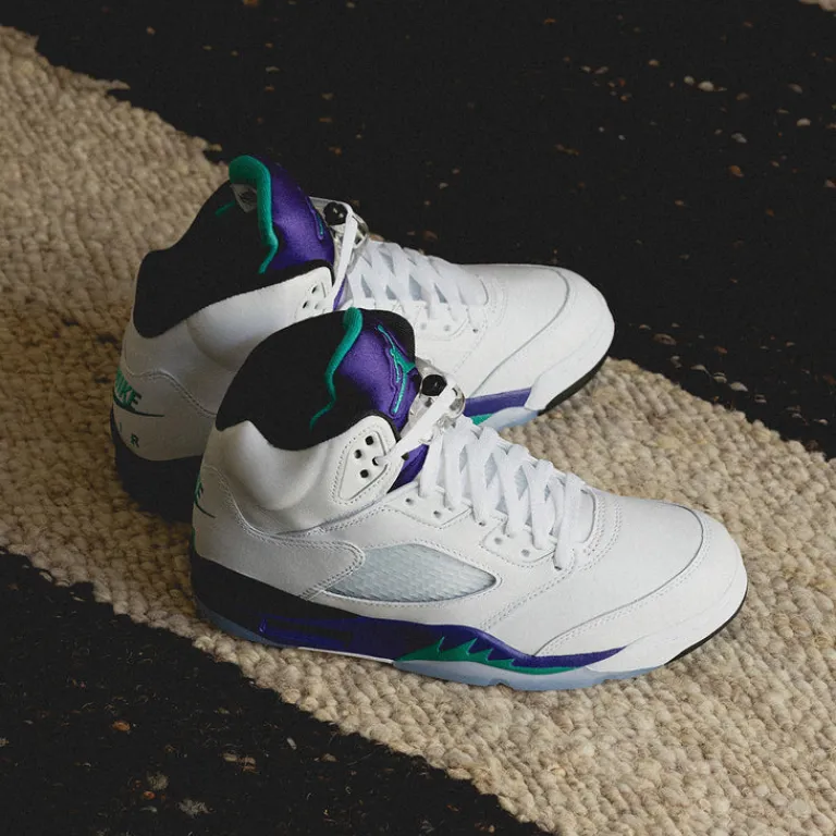 Jordan Sneakers Montantes|Sneakers En Cuir*Nike Air 5 Retro OG *Grape* White / New Emerald / Grape Ice / Black