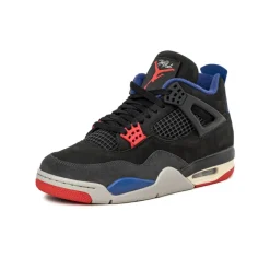 Jordan Sneakers Montantes|Sneakers En Cuir*Nike Air 4 Retro *Rare Air* Black / Fire Red / Deep Royal Blue