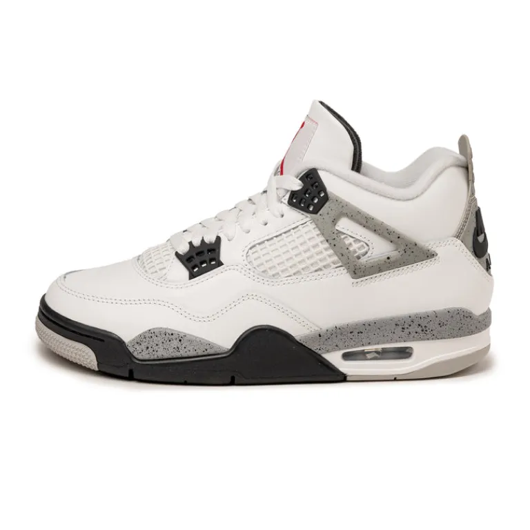 Jordan Sneakers Montantes|Sneakers En Cuir*Nike Air 4 Retro *White Cement* Summit White / Fire Red / Tech Grey / Black