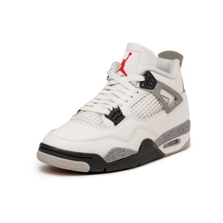 Jordan Sneakers Montantes|Sneakers En Cuir*Nike Air 4 Retro *White Cement* Summit White / Fire Red / Tech Grey / Black