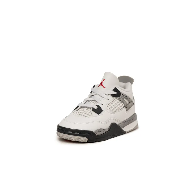 Jordan Sneakers Montantes|Sneakers En Cuir*Nike Air 4 Retro *White Cement* *TD* Summit White / Fire Red / Tech Grey / Black