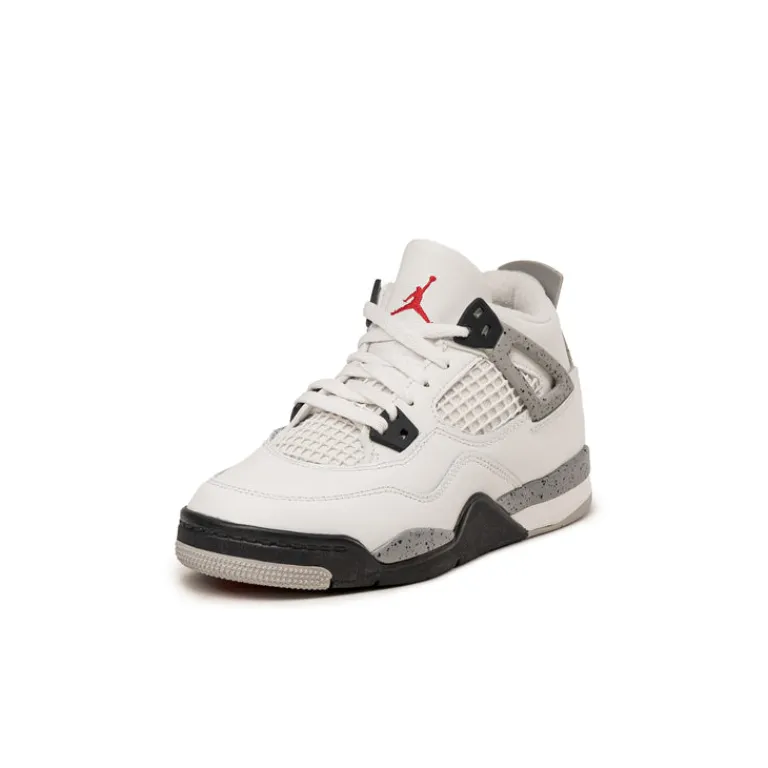 Jordan Sneakers Montantes|Sneakers En Cuir*Nike Air 4 Retro *White Cement* *PS* Summit White / Fire Red / Tech Grey / Black