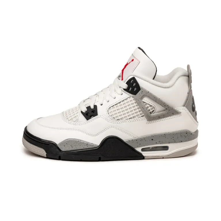 Jordan Sneakers Montantes|Sneakers En Cuir*Nike Air 4 Retro *White Cement* *GS* Summit White / Fire Red / Tech Grey / Black