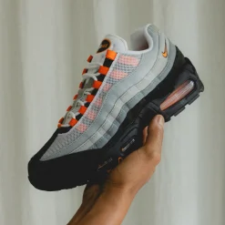 Nike Sneakers En Cuir|Chaussures De Running Retro*Air Max 95 *Big Bubble* Black / Bright Mandarin / Clear Grey
