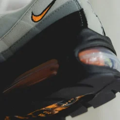 Nike Sneakers En Cuir|Chaussures De Running Retro*Air Max 95 *Big Bubble* Black / Bright Mandarin / Clear Grey