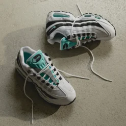Nike Sneakers En Cuir|Sneakers Blancs*Air Max 95 OG *Black Border* White / Hyper Jade / Black / Metallic Silver