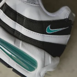 Nike Sneakers En Cuir|Sneakers Blancs*Air Max 95 OG *Black Border* White / Hyper Jade / Black / Metallic Silver