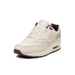 Nike Sneakers En Cuir|Chaussures De Running Retro*Air Max 1 PRM *Burgundy Crush* Sail / Light Orewood Brown