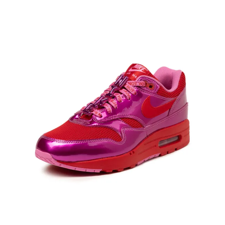 Nike Sneakers En Cuir|Chaussures De Running Retro*Air Max 1 PRM *Valentine´s Day* Playful Pink / University Red / Playful Pink