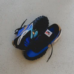 Nike Sneakers En Cuir|Chaussures De Running Retro*Air Max Waffle SP Hyper Blue / Metallic Gold / Black