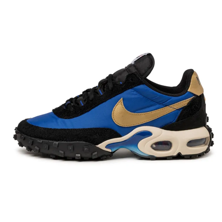 Nike Sneakers En Cuir|Chaussures De Running Retro*Air Max Waffle SP Hyper Blue / Metallic Gold / Black