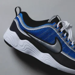Nike Sneakers Végétaliens|Chaussures De Running Retro*Air Zoom Spiridon SP *Signal Blue* Signal Blue / Metallic Luster / Black / White