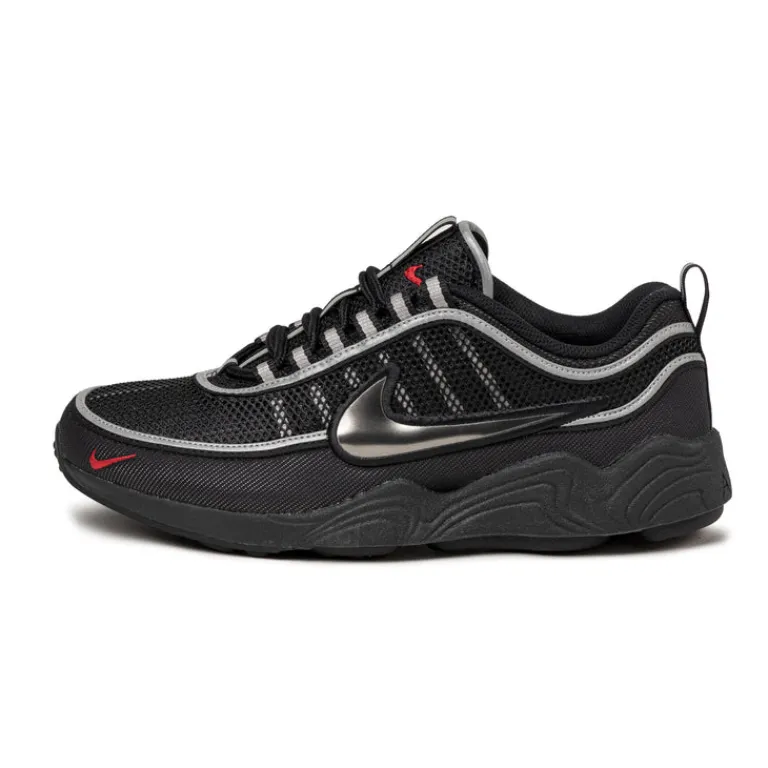 Nike Sneakers Végétaliens|Chaussures De Running Retro*Air Zoom Spiridon SP Black / Black / Metallic Silver / Sport Red