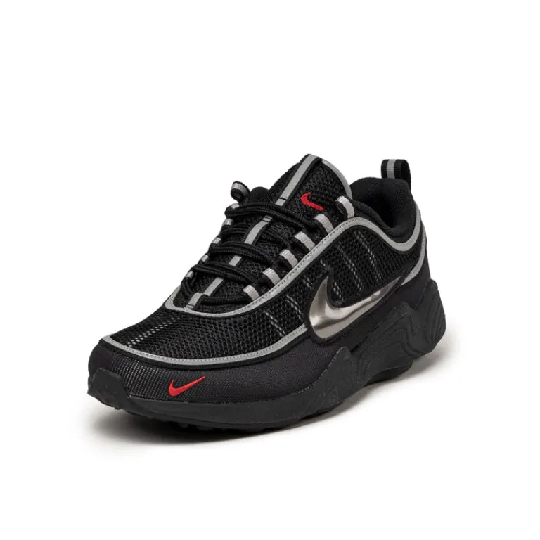 Nike Sneakers Végétaliens|Chaussures De Running Retro*Air Zoom Spiridon SP Black / Black / Metallic Silver / Sport Red