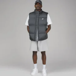 Nike Vestes*Club Water Repellent Puffer Vest Iron Grey / White