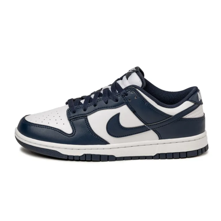Nike Sneakers En Cuir*Dunk Low Retro White / Midnight Navy / White