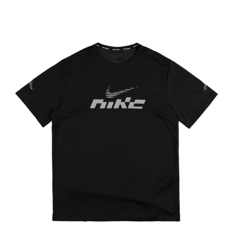 Nike Running|T-Shirts*Miler Flash Dri-FIT UV Short-Sleeve Running Top Black / Reflective Silver