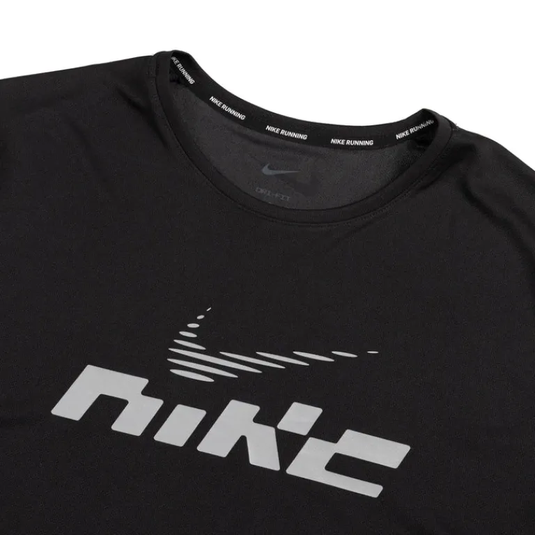 Nike Running|T-Shirts*Miler Flash Dri-FIT UV Short-Sleeve Running Top Black / Reflective Silver